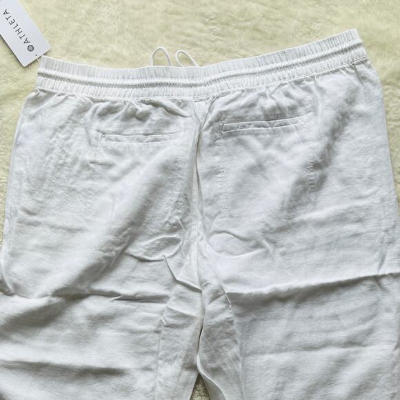 NWT Athleta | Retreat High Waisted Wide Leg White Linen Pants | Plus Size 22 - Picture 5 of 7